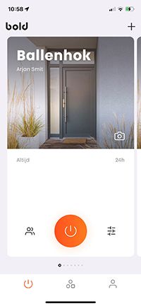 De Bold Smart Lock-app met een overzicht van de deuren